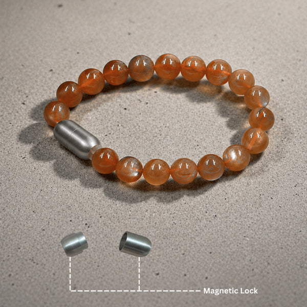 "Premium natural Andesine Stone Bracelet with polished stone beads, crafted for elegance, beauty, and positive energy."