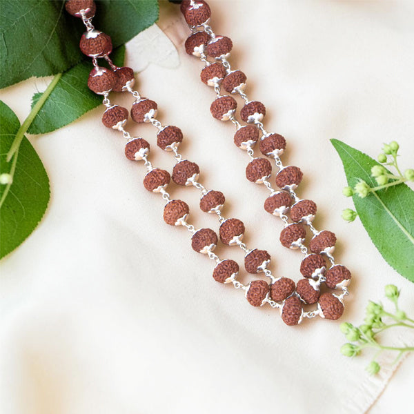 10 Mukhi Rudraksha Mala - Silver