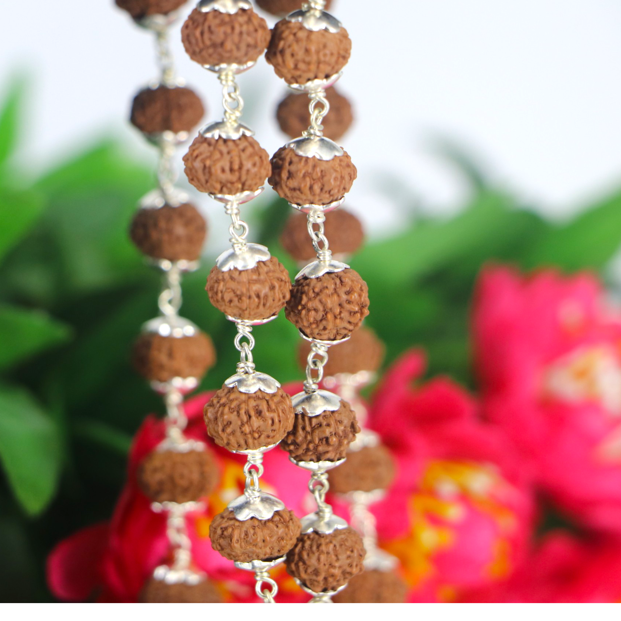 8 Mukhi Rudraksha Mala - German Silver