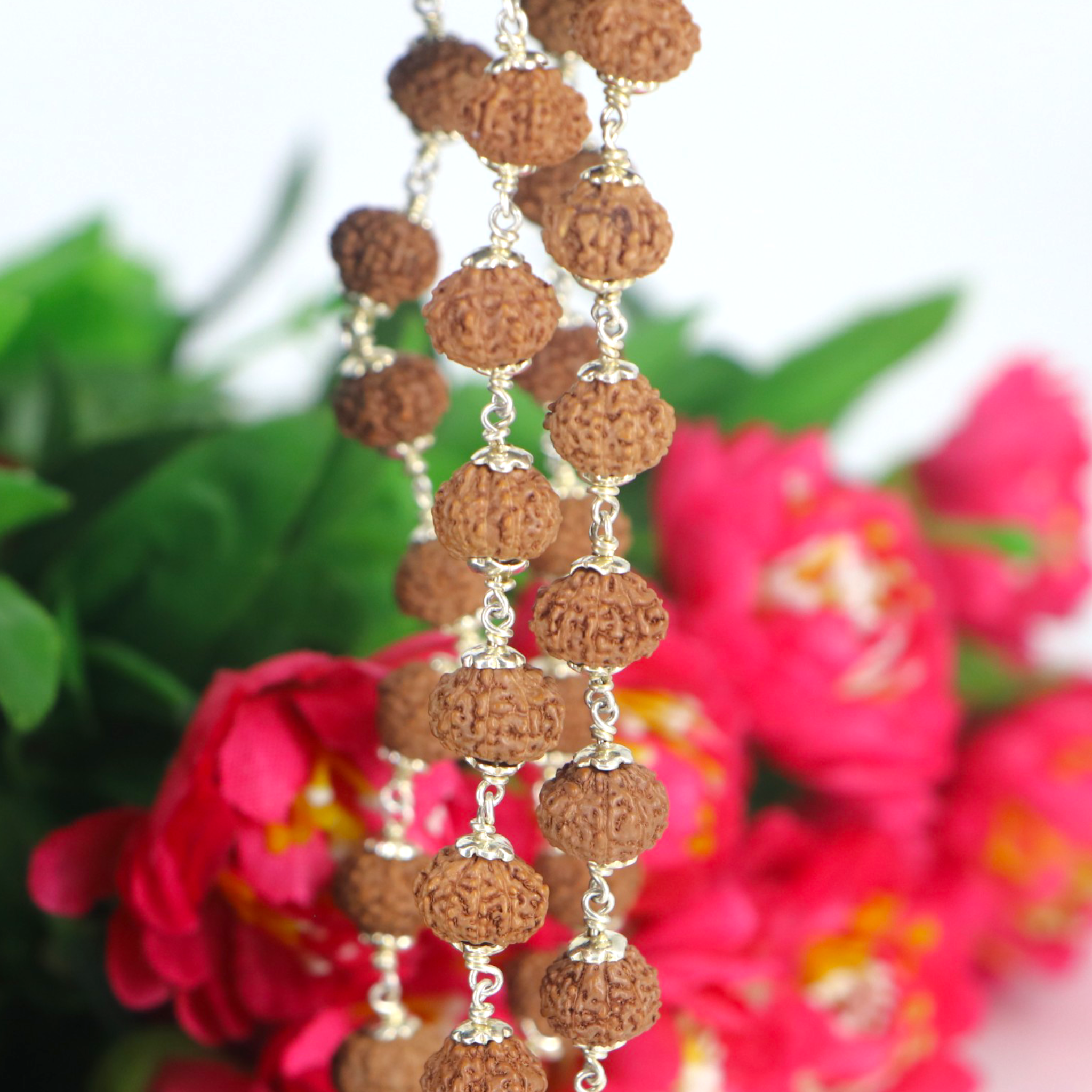 9 Mukhi Rudraksha Mala - German Silver