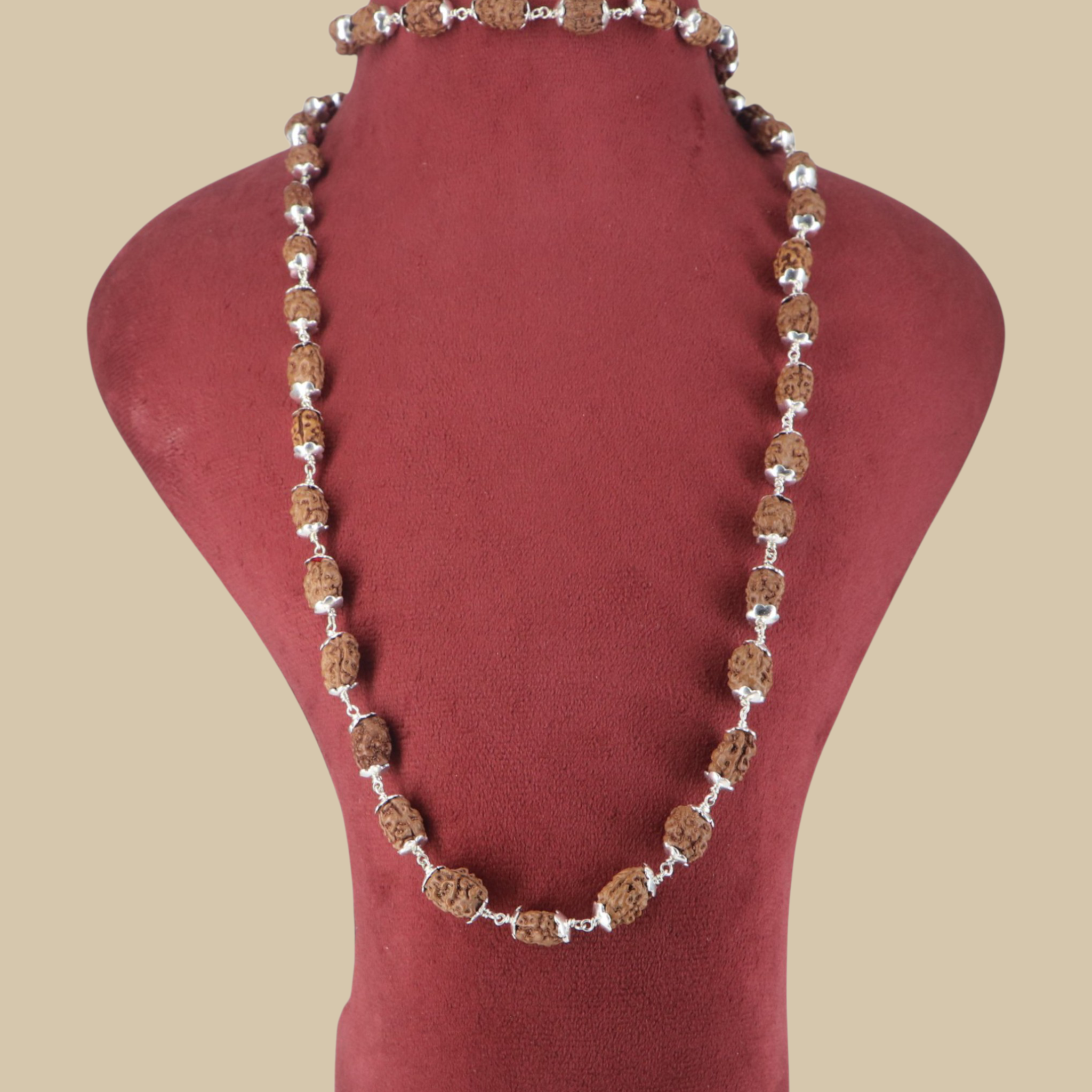 2 Mukhi Rudraksha Mala - German Silver