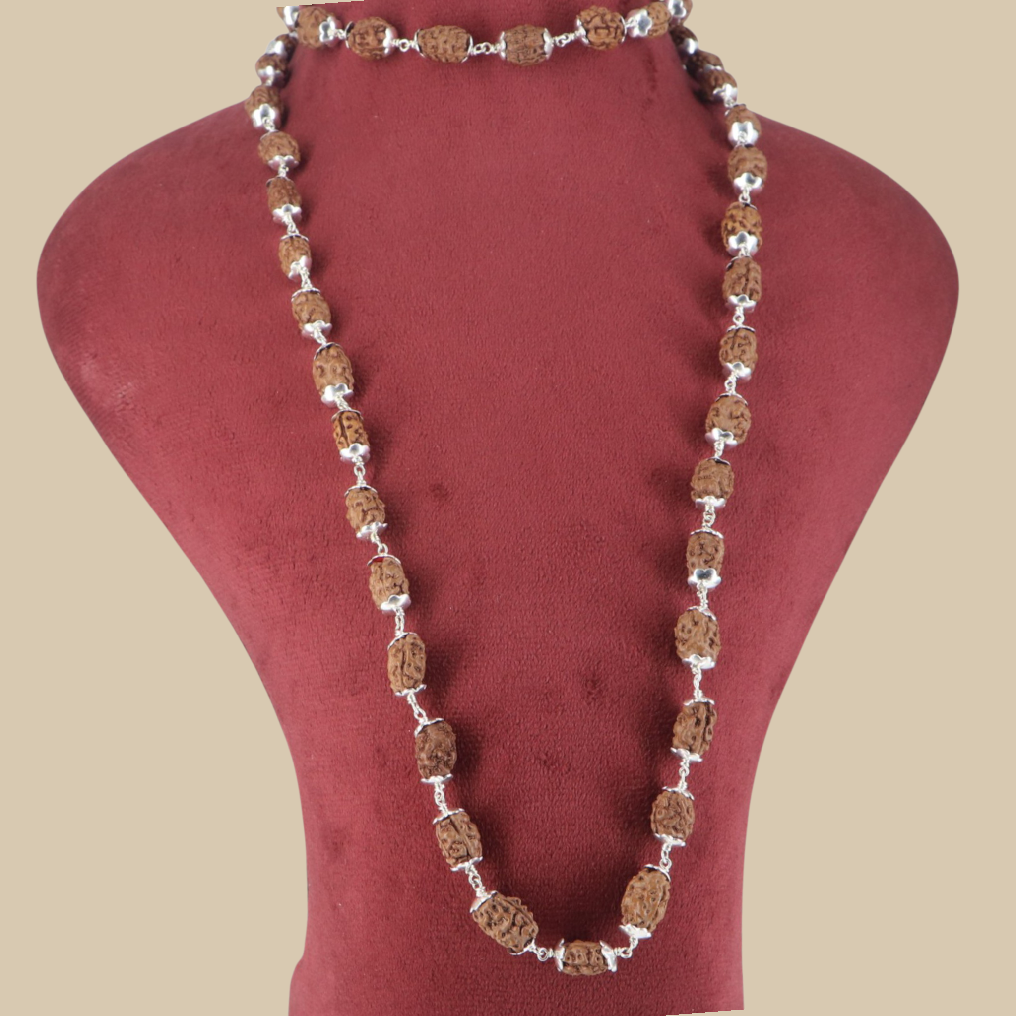 3 Mukhi Rudraksha Mala - German Silver