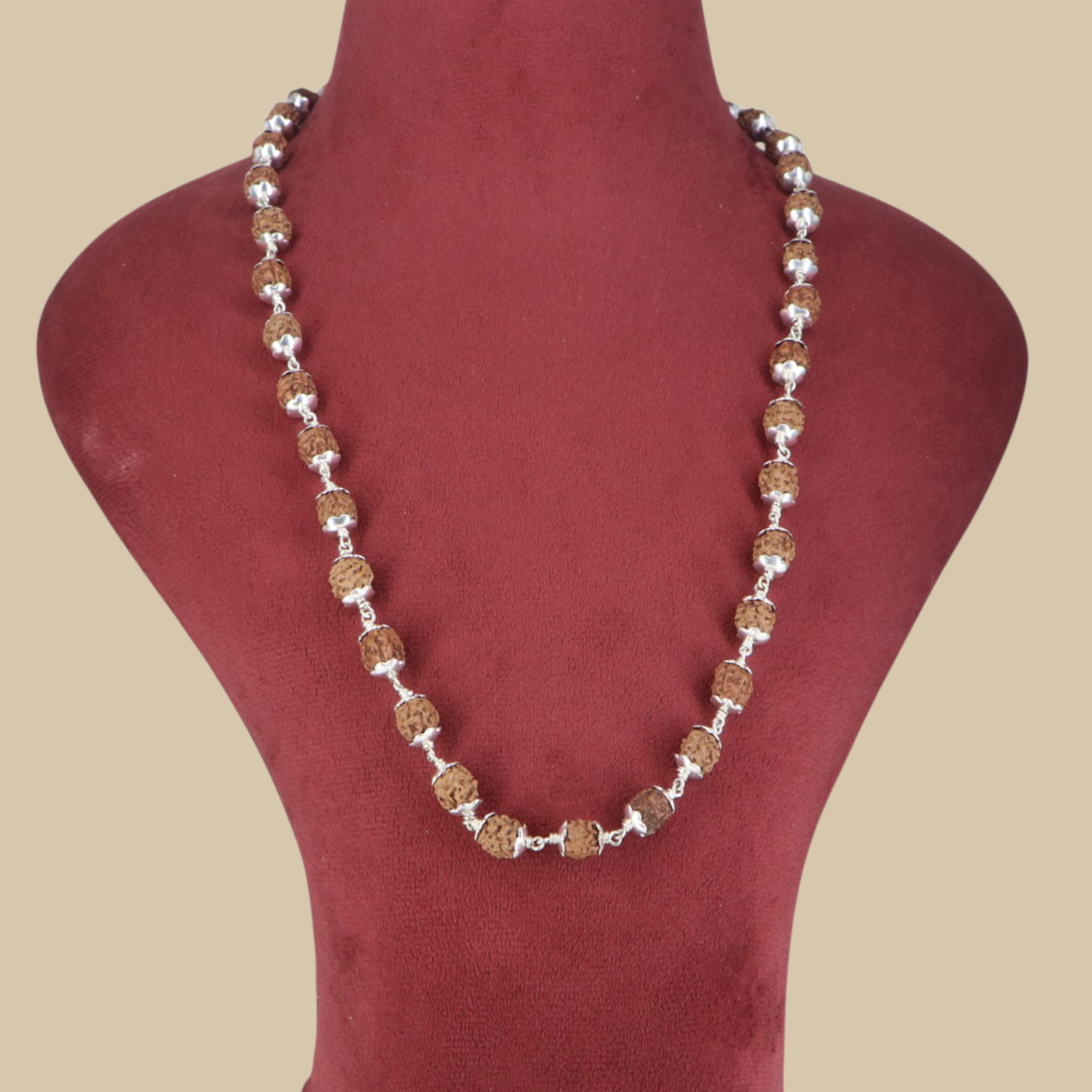 4 Mukhi Rudraksha Mala - German Silver