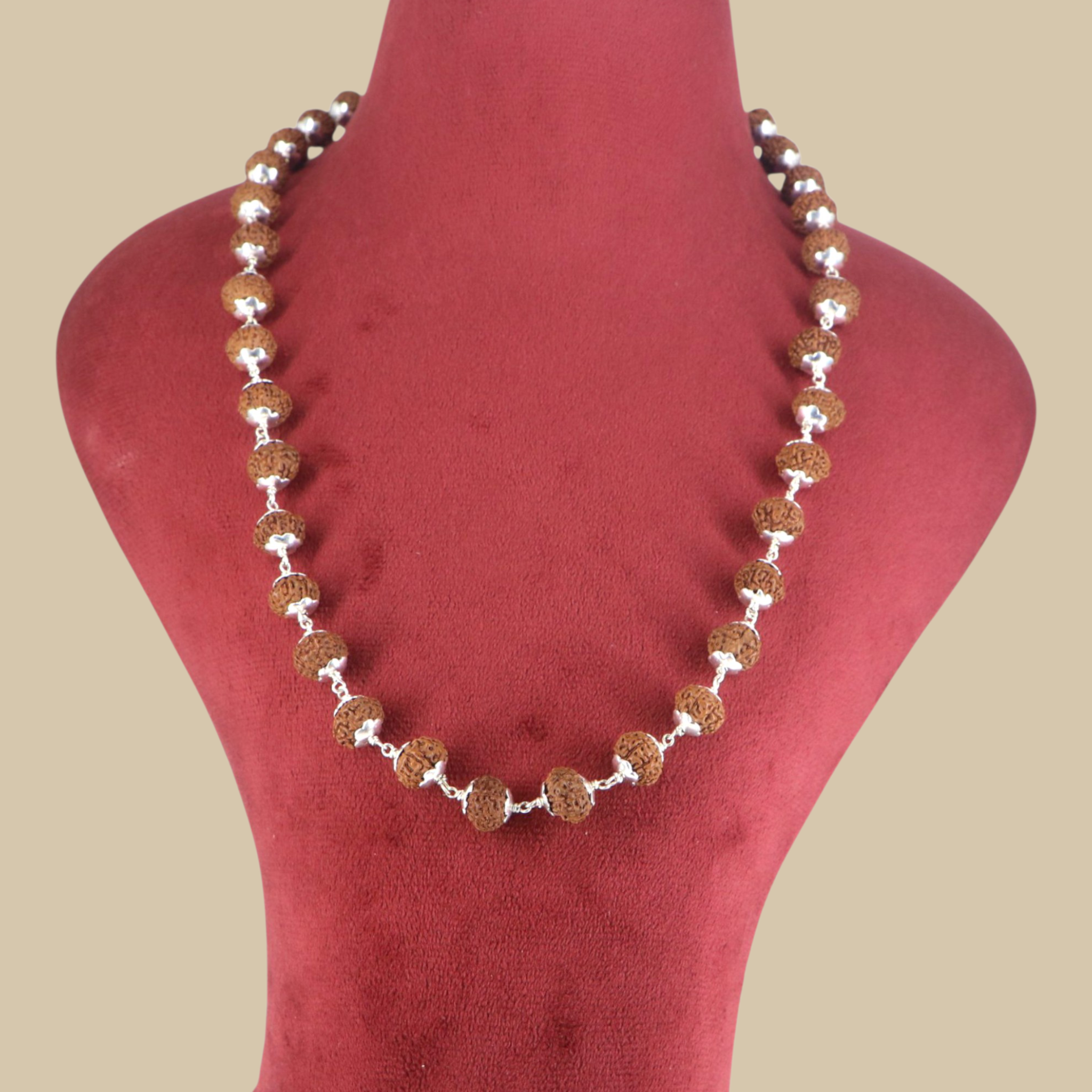 8 Mukhi Rudraksha Mala - German Silver