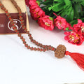 "Premium original 10 Mukhi Rudraksha Mala with 10 Mukhi Meru, crafted with authentic Rudraksha beads for spiritual significance and traditional elegance."