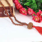 "Premium original 10 Mukhi Rudraksha Mala with 10 Mukhi Meru, crafted with authentic Rudraksha beads for spiritual significance and traditional elegance."