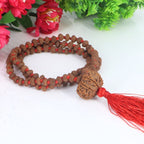 "Premium original 10 Mukhi Rudraksha Mala with 10 Mukhi Meru, crafted with authentic Rudraksha beads for spiritual significance and traditional elegance."