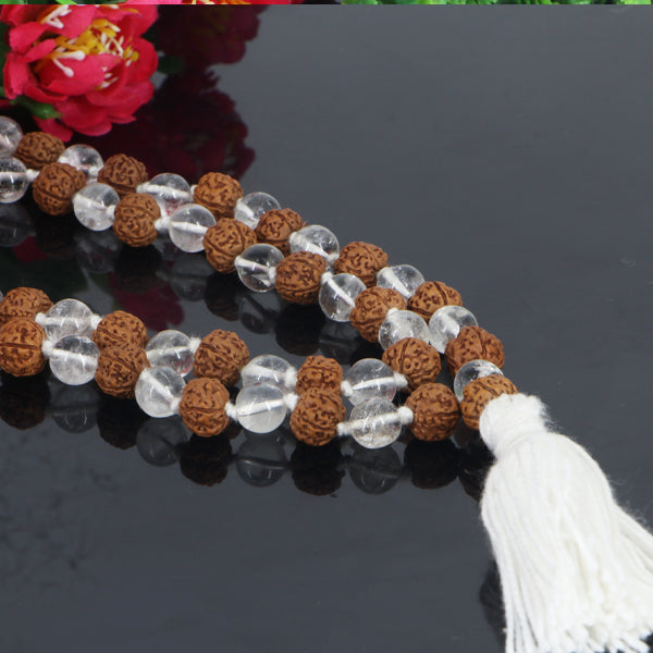 Sphatik  &  Rudraksha Combo Mala