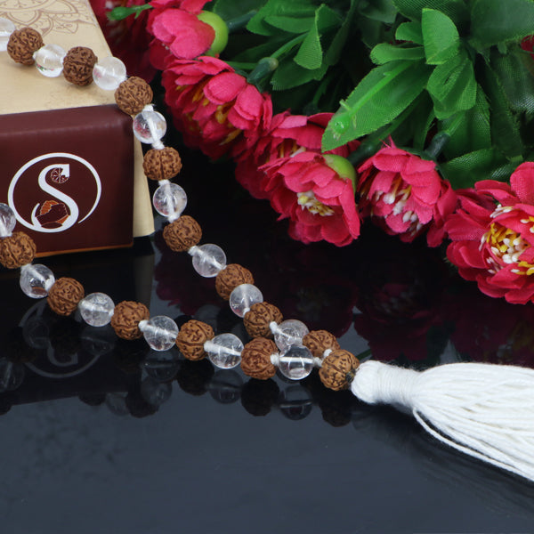 Sphatik  &  Rudraksha Combo Mala