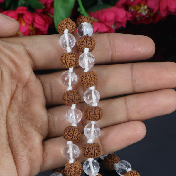 Sphatik  &  Rudraksha Combo Mala