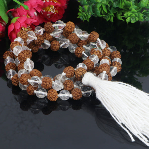 Sphatik  &  Rudraksha Combo Mala