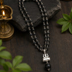 54+1 Beads Karungali Mala with German Silver Capping