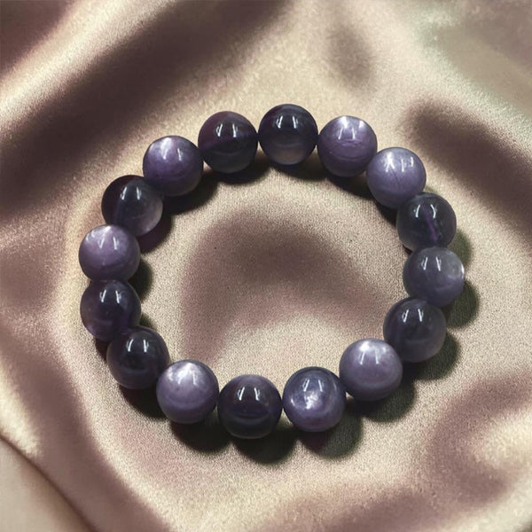 "Premium natural Purple Fluorite Stone Bracelet with polished gemstone beads, crafted for elegance, beauty, and positive energy."
