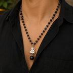 54+1 Beads Karungali Mala with German Silver Capping