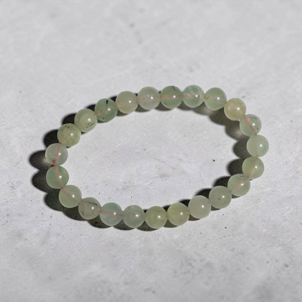 "Premium natural Prehnite Stone Bracelet with polished gemstone beads, crafted for elegance, beauty, and positive energy."