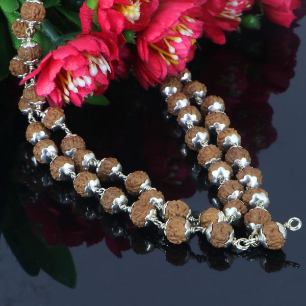 6 Mukhi Rudraksha Mala - German Silver