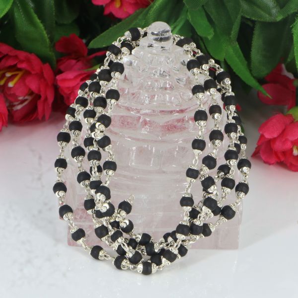 108+1 beads Karugali Mala - Pure Silver