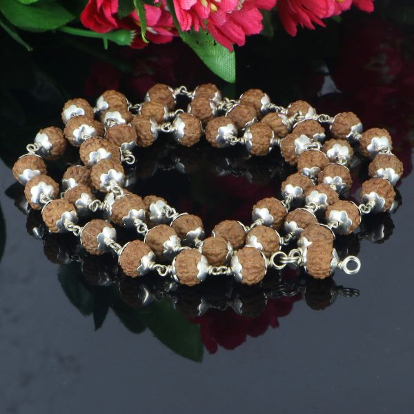 6 Mukhi Rudraksha Mala - German Silver