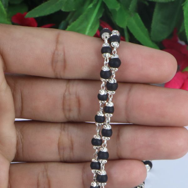 108+1 beads Karugali Mala - Pure Silver