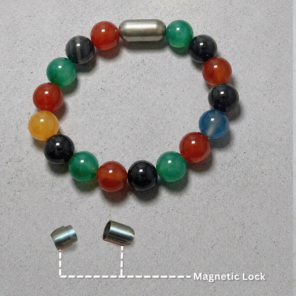 "Premium Multi Agate Bracelet with polished natural Agate gemstone beads, crafted for elegance, beauty, and positive energy."
