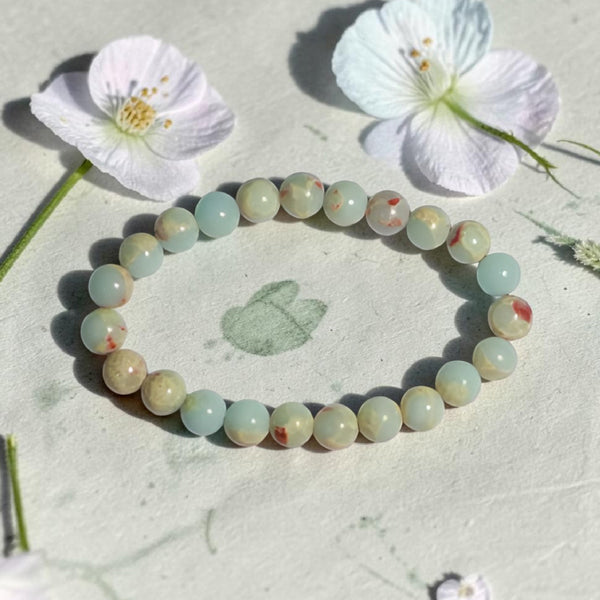 "Premium natural Caribbean Calcite Stone Bracelet with polished gemstone beads, crafted for elegance, beauty, and positive energy."