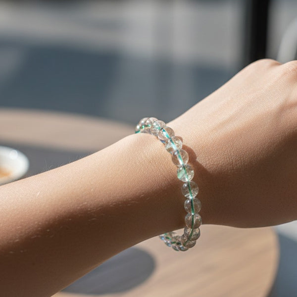 "Premium natural Phantom Quartz Stone Bracelet with polished gemstone beads, crafted for elegance, beauty, and positive energy."