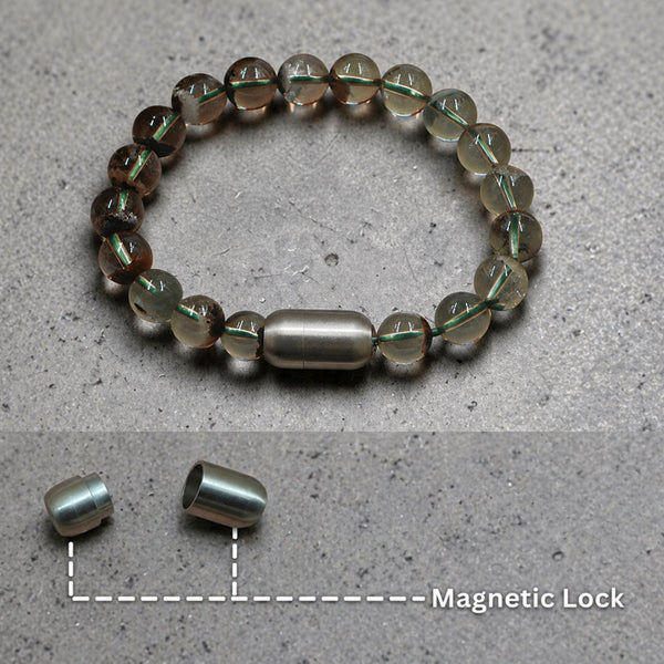 "Premium natural Phantom Quartz Stone Bracelet with polished gemstone beads, crafted for elegance, beauty, and positive energy."