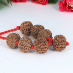 "Premium Shani Sade Sati Kavach with seven original 7 Mukhi Rudraksha beads, crafted with spiritual significance and traditional elegance."