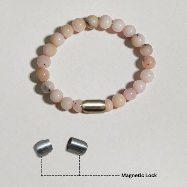 "Premium natural Pink Opal Stone Bracelet with polished gemstone beads, crafted for elegance, beauty, and positive energy."