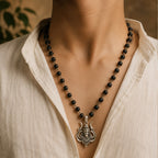 54+1 Beads Karungali Mala with German Silver Capping