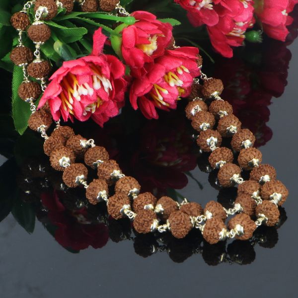 9 Mukhi Rudraksha Mala - German Silver