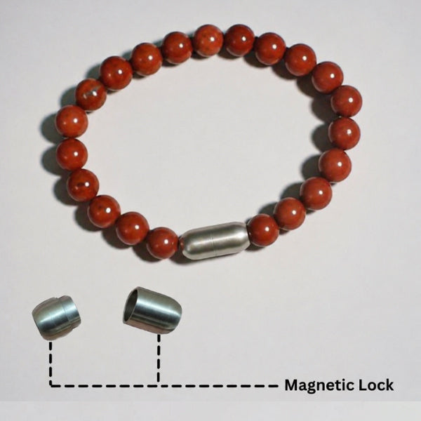 "Premium natural Red Jasper Stone Bracelet with polished gemstone beads, crafted for elegance, beauty, and positive energy."