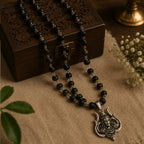 54+1 Beads Karungali Mala with German Silver Capping