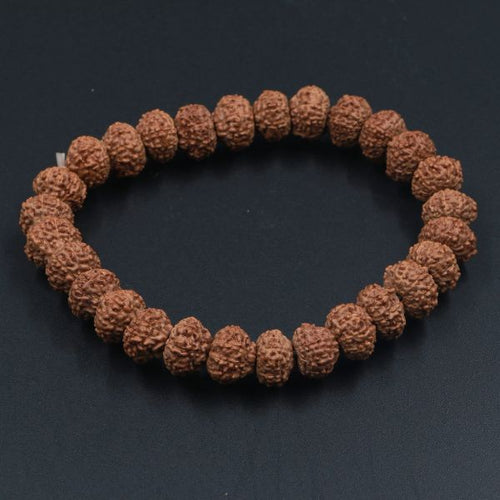 10 Mukhi Rudraksha Bracelet with authentic natural Rudraksha beads, handcrafted spiritual bracelet associated with protection, positivity, confidence, and inner peace
