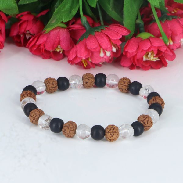 Karugli ,Rudraksha & Sphatik  Bracelet