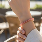 "Premium natural Strawberry Quartz Stone Bracelet with polished gemstone beads, crafted for elegance, beauty, and positive energy."