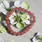 "Premium natural Strawberry Quartz Stone Bracelet with polished gemstone beads, crafted for elegance, beauty, and positive energy."