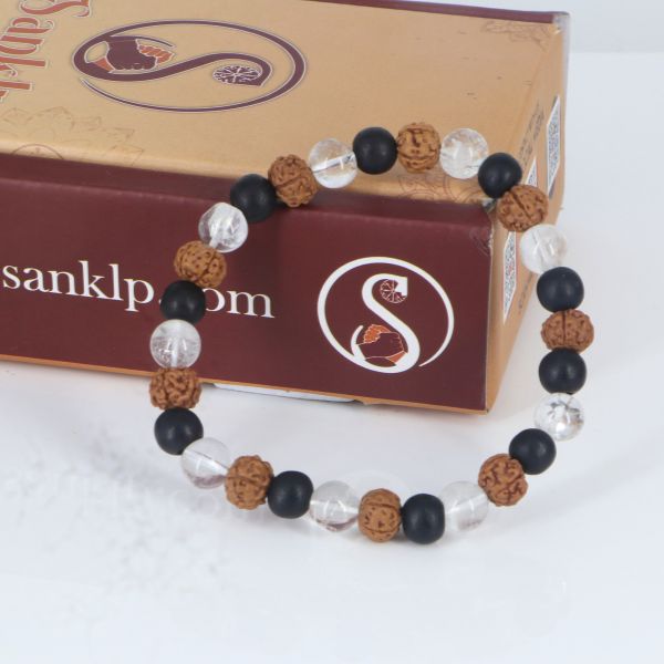 Karugli ,Rudraksha & Sphatik  Bracelet