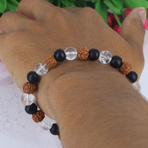 Karugli ,Rudraksha & Sphatik  Bracelet