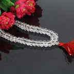 "Premium Sphatik Mala with polished crystal beads, crafted for elegance, clarity, and spiritual significance."