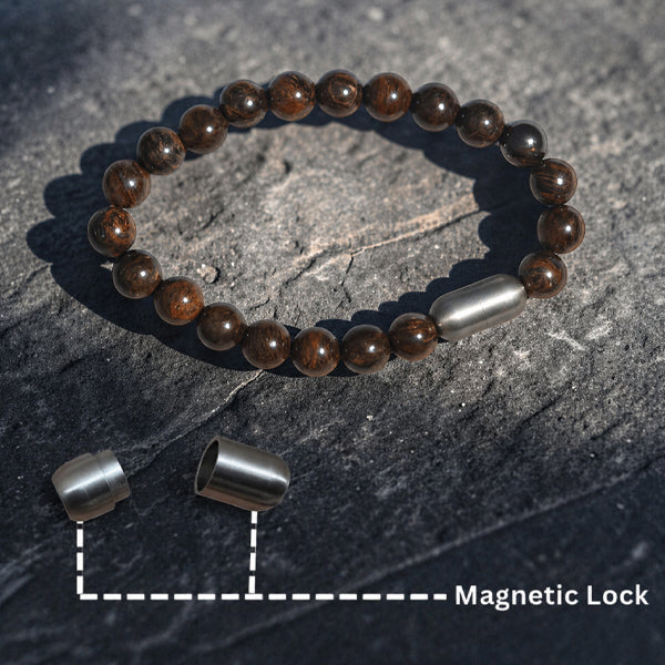 "Premium natural Bronzite Stone Bracelet with polished gemstone beads, crafted for elegance, beauty, and positive energy."