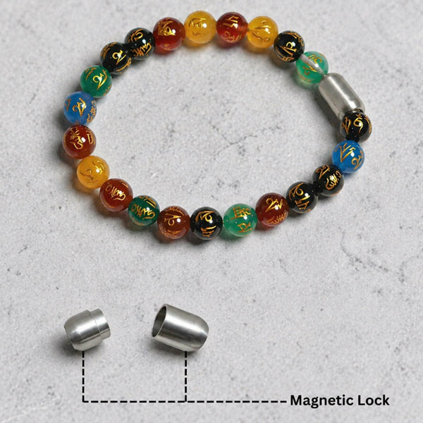 "Premium Om Mani Padme Stone Bracelet with spiritual engraved beads, crafted for elegance, mindfulness, and positive energy."