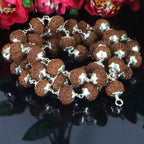 9 Mukhi Rudraksha Mala - Silver