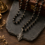 54+1 Beads Karungali Mala with German Silver Capping