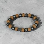 "Premium Rudraksha Pyrite Bracelet crafted with authentic Rudraksha beads and natural Pyrite stones for elegance, spirituality, and positive energy."