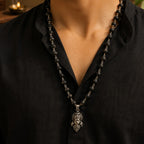 54+1 Beads Karungali Mala with German Silver Capping
