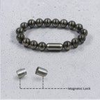 "Pyrite Stone Bracelet featuring natural Pyrite beads with a stylish design, associated with confidence, prosperity, and positive energy."