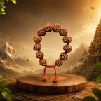 Bracelet for Wealth & Abundance featuring authentic 3 Mukhi, 4 Mukhi, 5 Mukhi, 6 Mukhi, and 7 Mukhi Rudraksha beads, designed for prosperity, positivity, and spiritual balance."