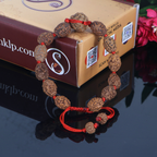 "Premium 3 Mukhi Rudraksha Bracelet with original Nepali and Indonesian Rudraksha beads, crafted for spiritual significance and traditional elegance."