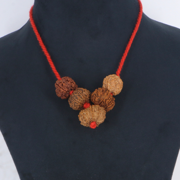 "Premium Rudraksha Kavach for Navgrah Shanti with original 3 Mukhi, 5 Mukhi, 10 Mukhi, 11 Mukhi, and 12 Mukhi Rudraksha beads, crafted with spiritual significance and traditional elegance."